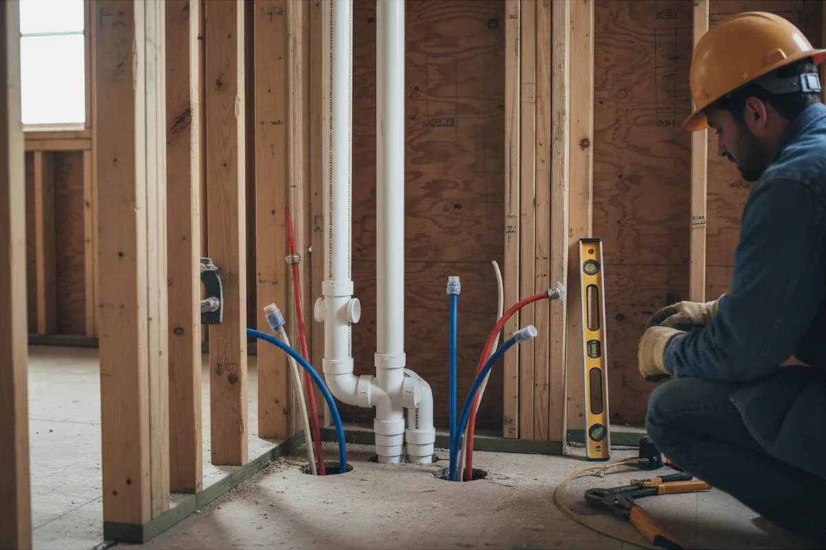 Drain and supply rough-in during Toilet Repair and Installation in Chesterfield
